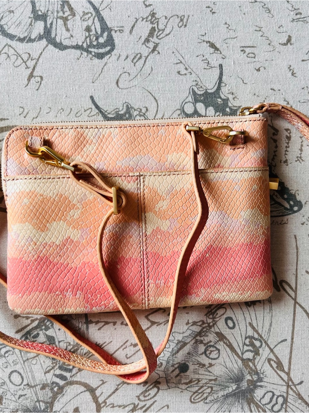Hammitt Nash Pink Himalayan Gradient Wristlet Crossbody with Gold-Tone Accents - Picture 2 of 10